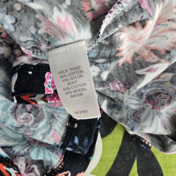 J jill womens size large petite multicolor floral sleeveless tank cotton blend - Picture 4 of 7